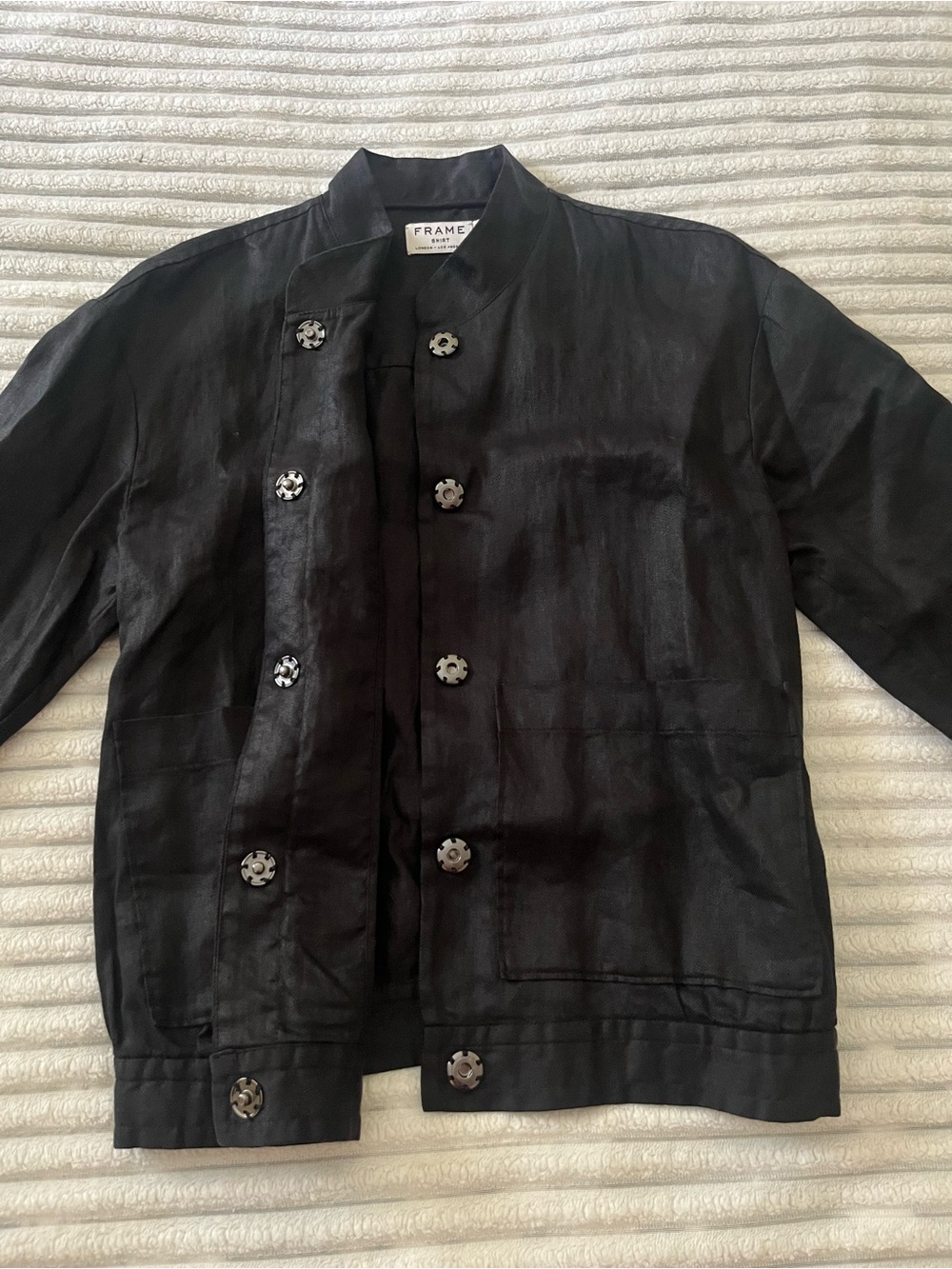 Frame Black Linen Jacket - Picture 3 of 8